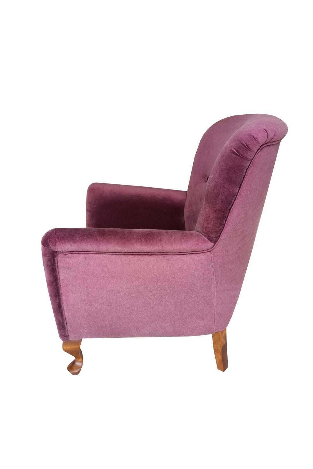 Pair Of Vintage Big Armchairs Burgundy Plum Velvet, Europe, 1960s photo Furniture