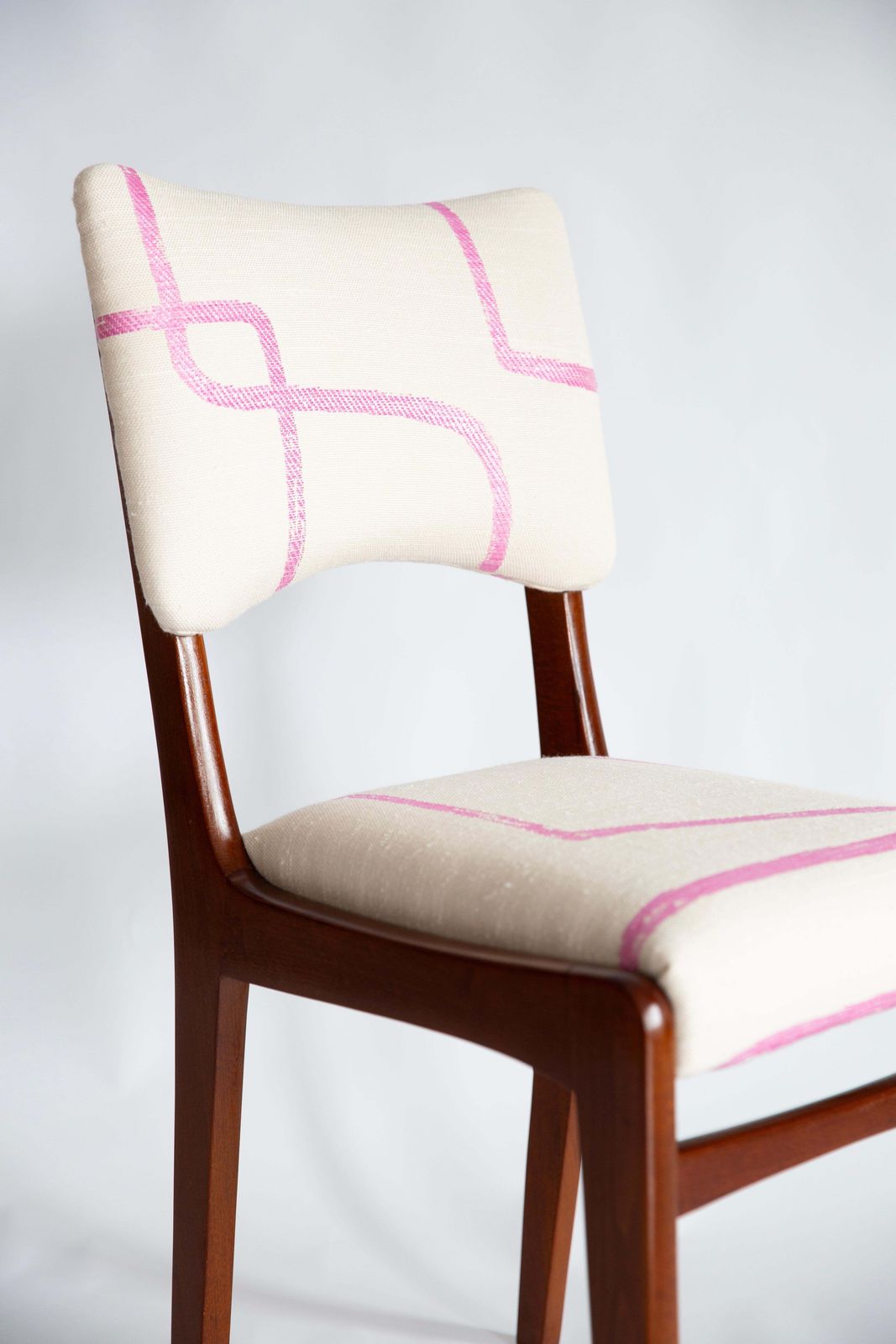 Eight Mid Century Chairs, Promenade Kafkaïenne Jacquard, By Halas, Poland, 1960s photo for sale
