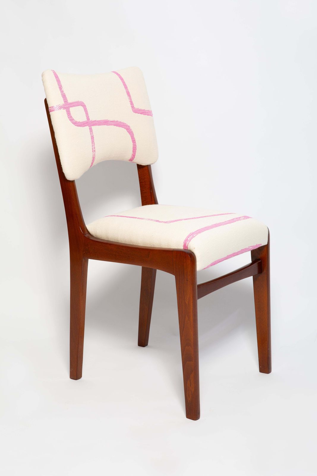 Furniture Mid Century Chair, Promenade Kafkaïenne Jacquard, Rajmund Halas, Poland, 1960s photo
