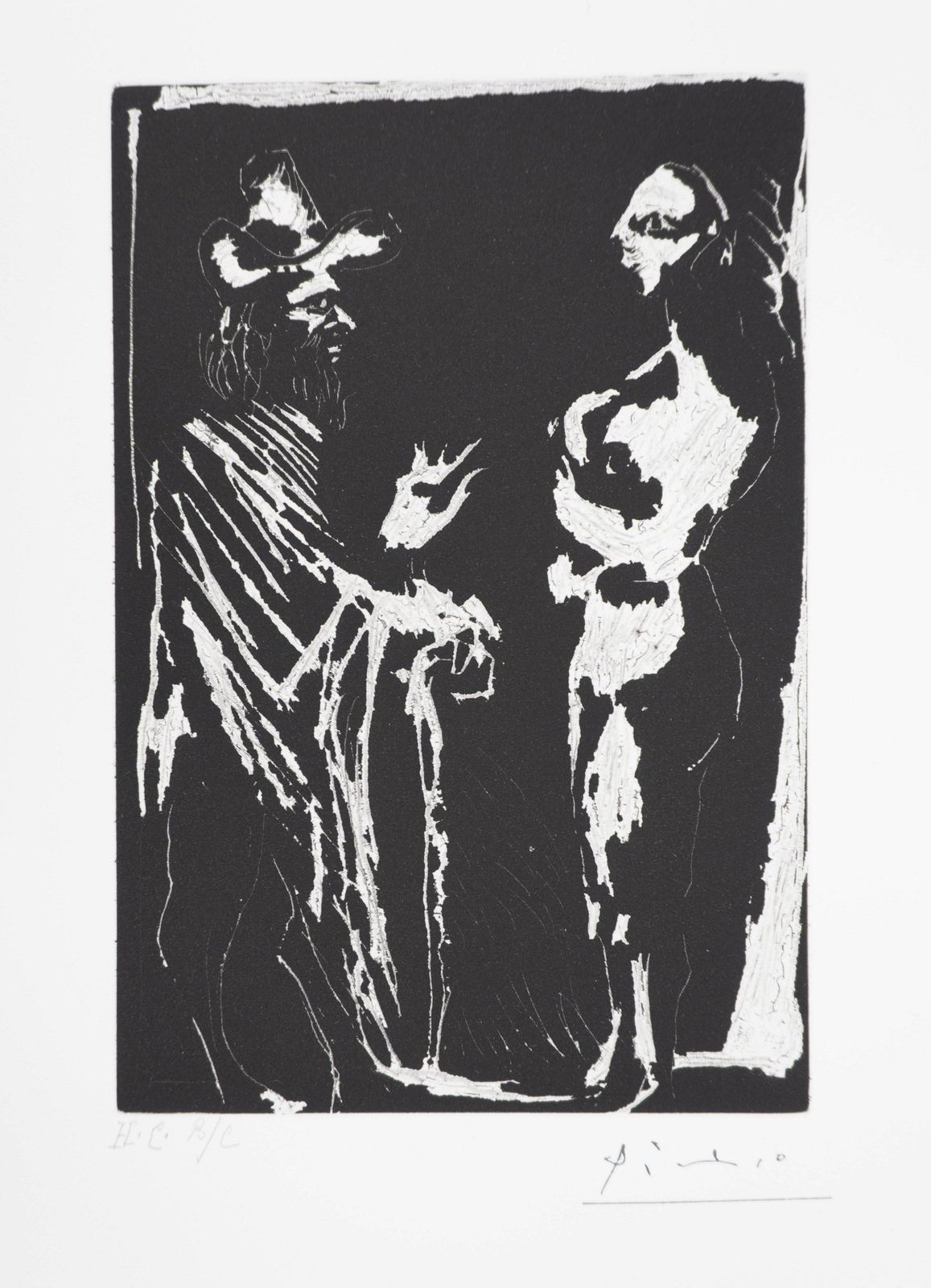 Pablo Picassothe 156, Man Talking With A Girl   Original Etching, Signed (Baer #1961b)1978 photo for sale