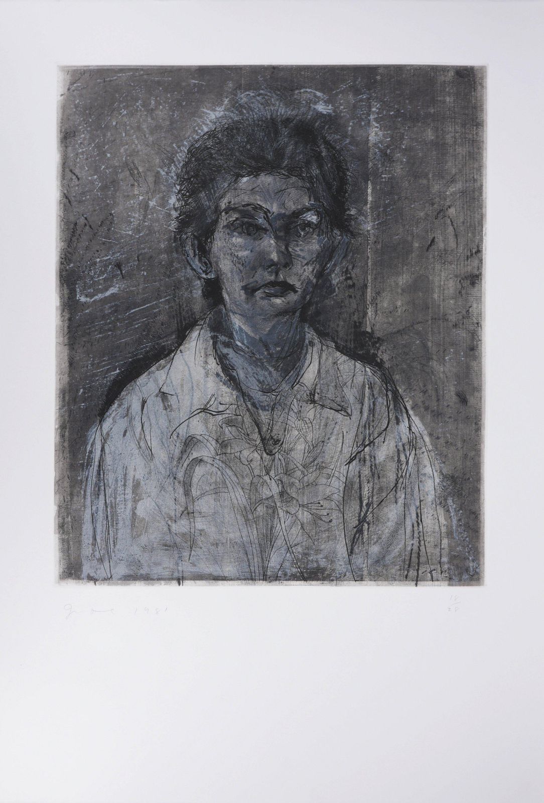 Jim Dinenancy Outside In July Xxii (Ten Layers Of Grey)   Original Handsigned Etching1981