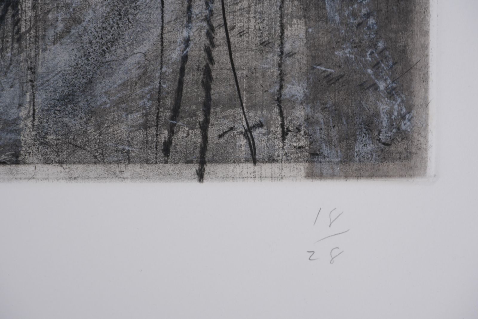 Jim Dinenancy Outside In July Xxii (Ten Layers Of Grey)   Original Handsigned Etching1981 photo vinterior