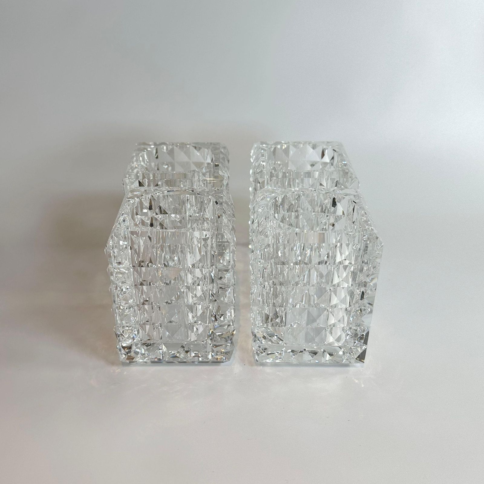photo furniture Set Of Four Veritas Faceted Optical Glass Candle Votives, Texas, 2016