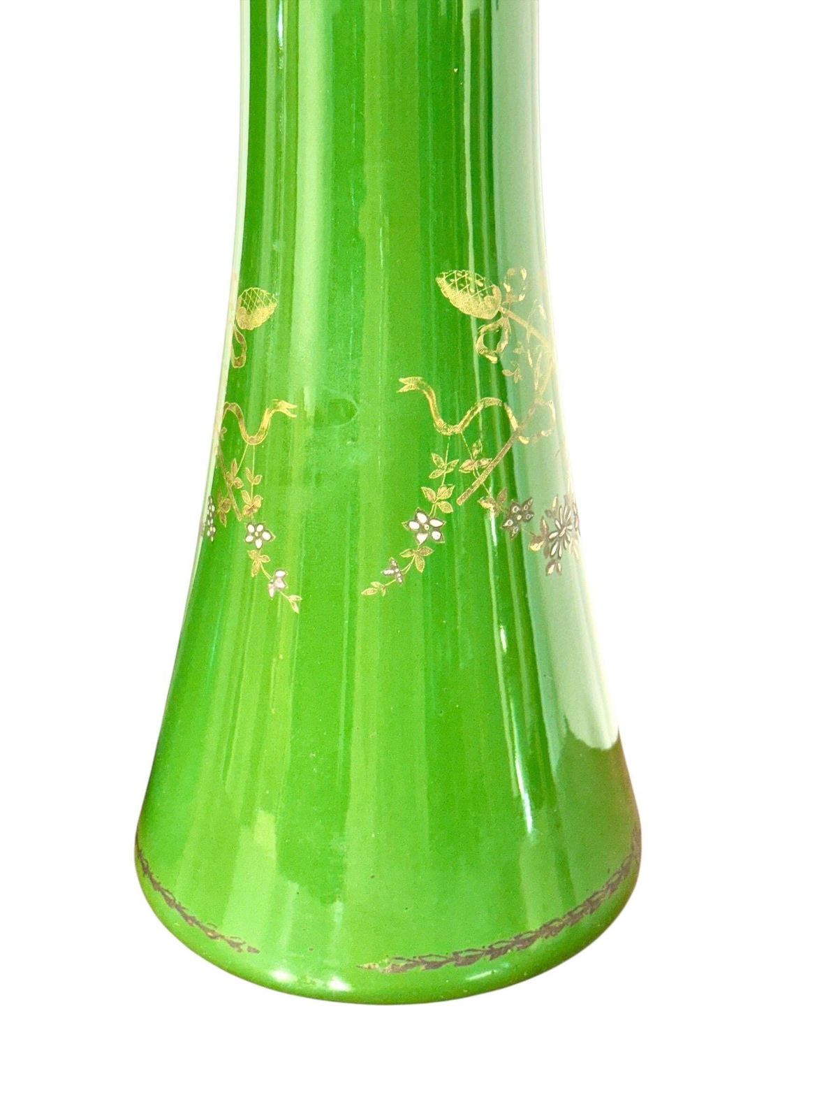 Rare Impressive Pair Of Green Faience Vases By Longchamp, France, 1876 photo buy