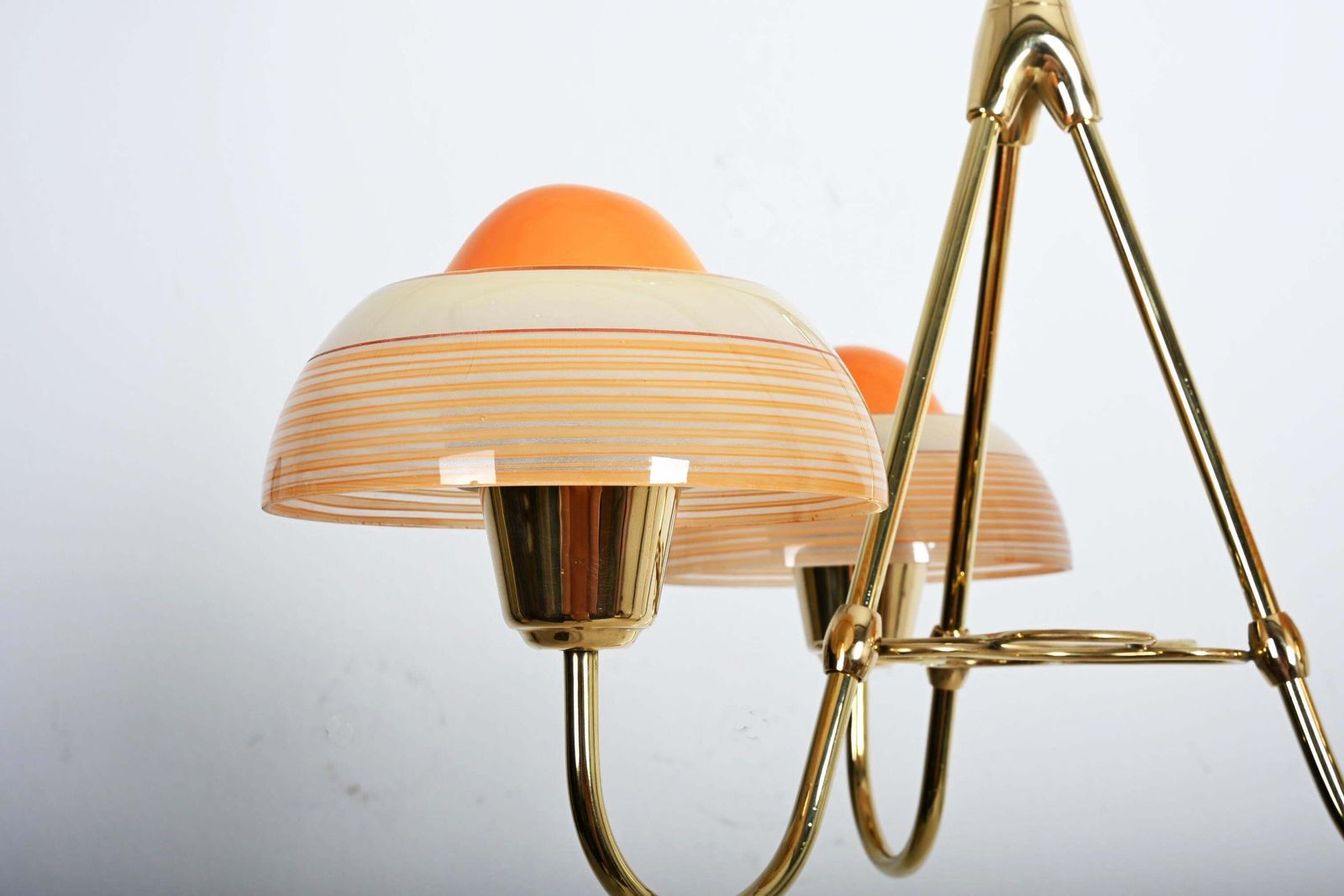 photo furniture Fog & Mørup Brass Chandelier With Opaline Glass Shades
