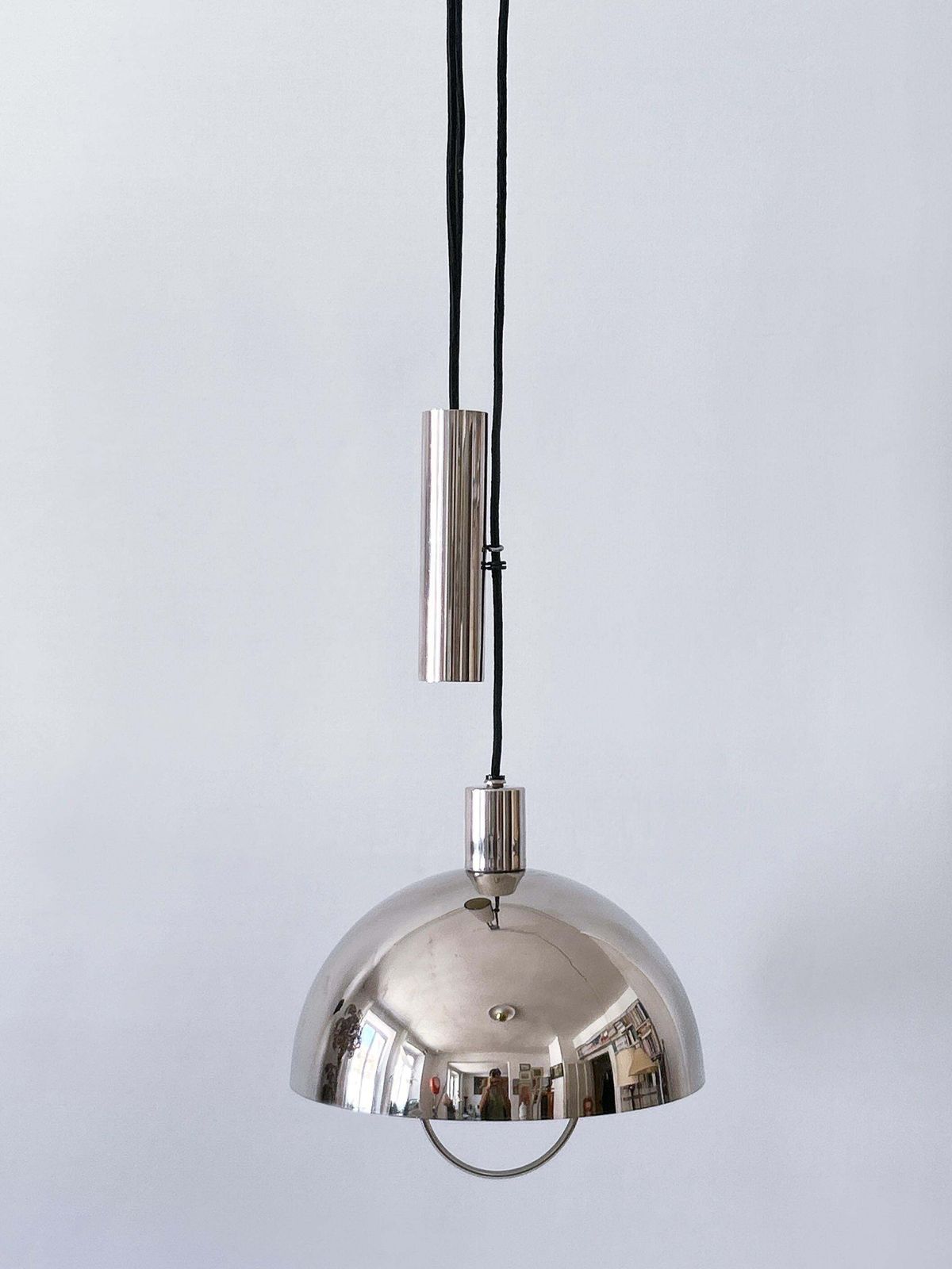 Early Tecnolumen Pulley Pendant Lamp Bauhaus Hmb 25/300 By Marianne Brandt 1980s photo vinterior