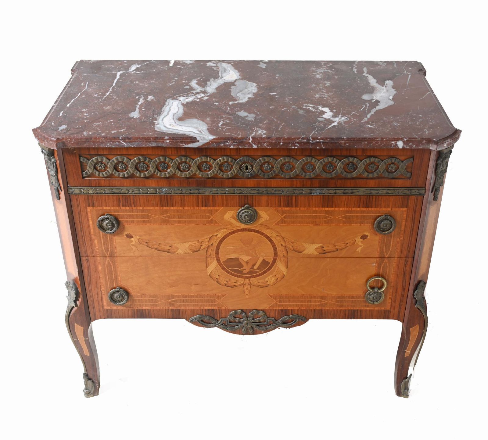 Antique Swedish Commode Inlay Chest Of Drawers 1920 photo furniture