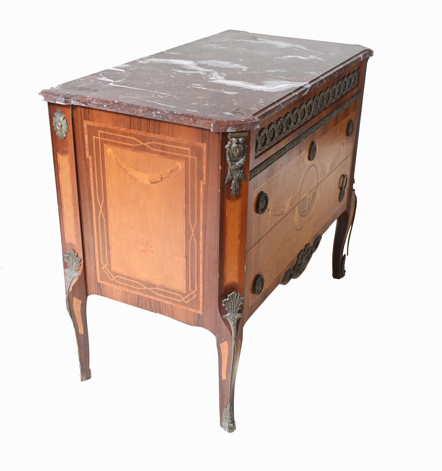photo furniture Antique Swedish Commode Inlay Chest Of Drawers 1920