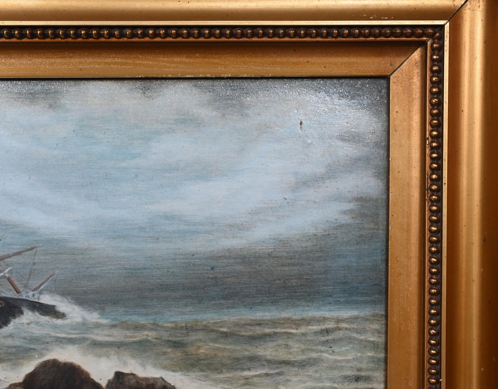 Victorian Oil Painting Sea Scape Signed Chales F.S.A 1880 photo vinterior