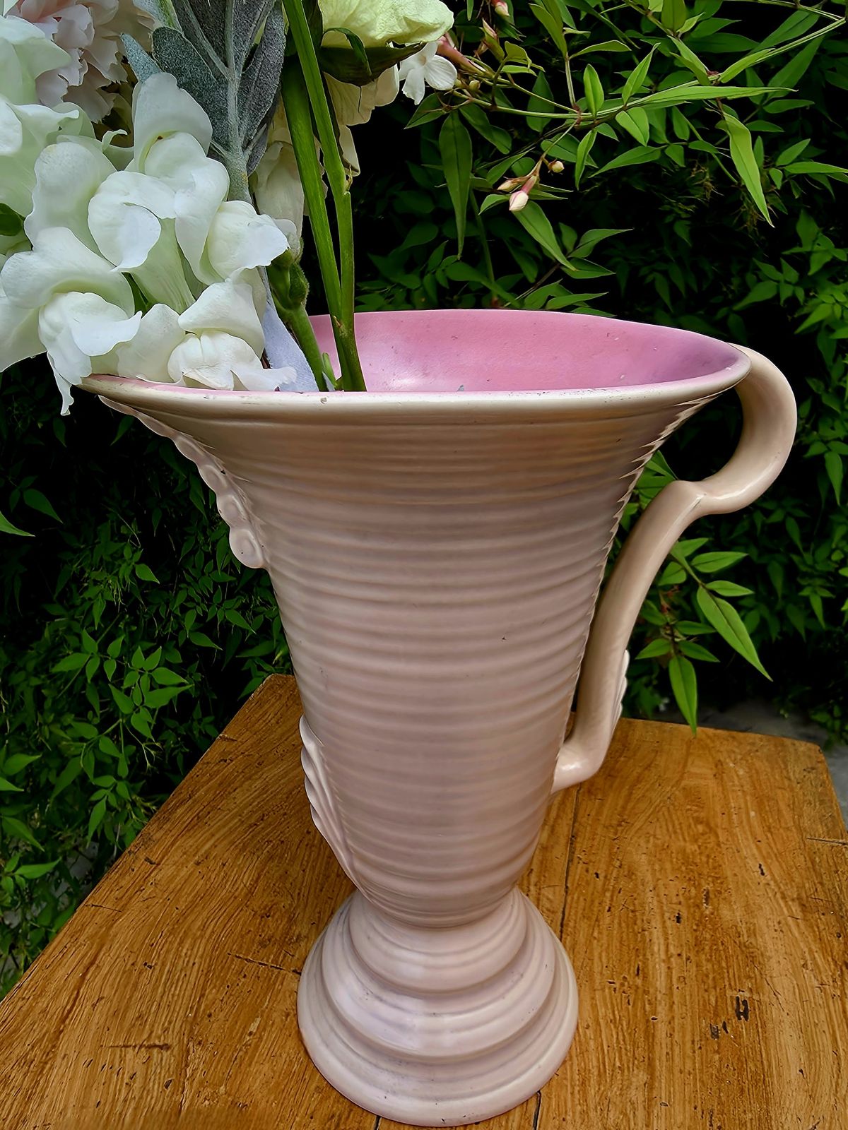 Magnificent And Unique 1920's Royal Falconware Vase In Pale Strawberry Cream photo furniture