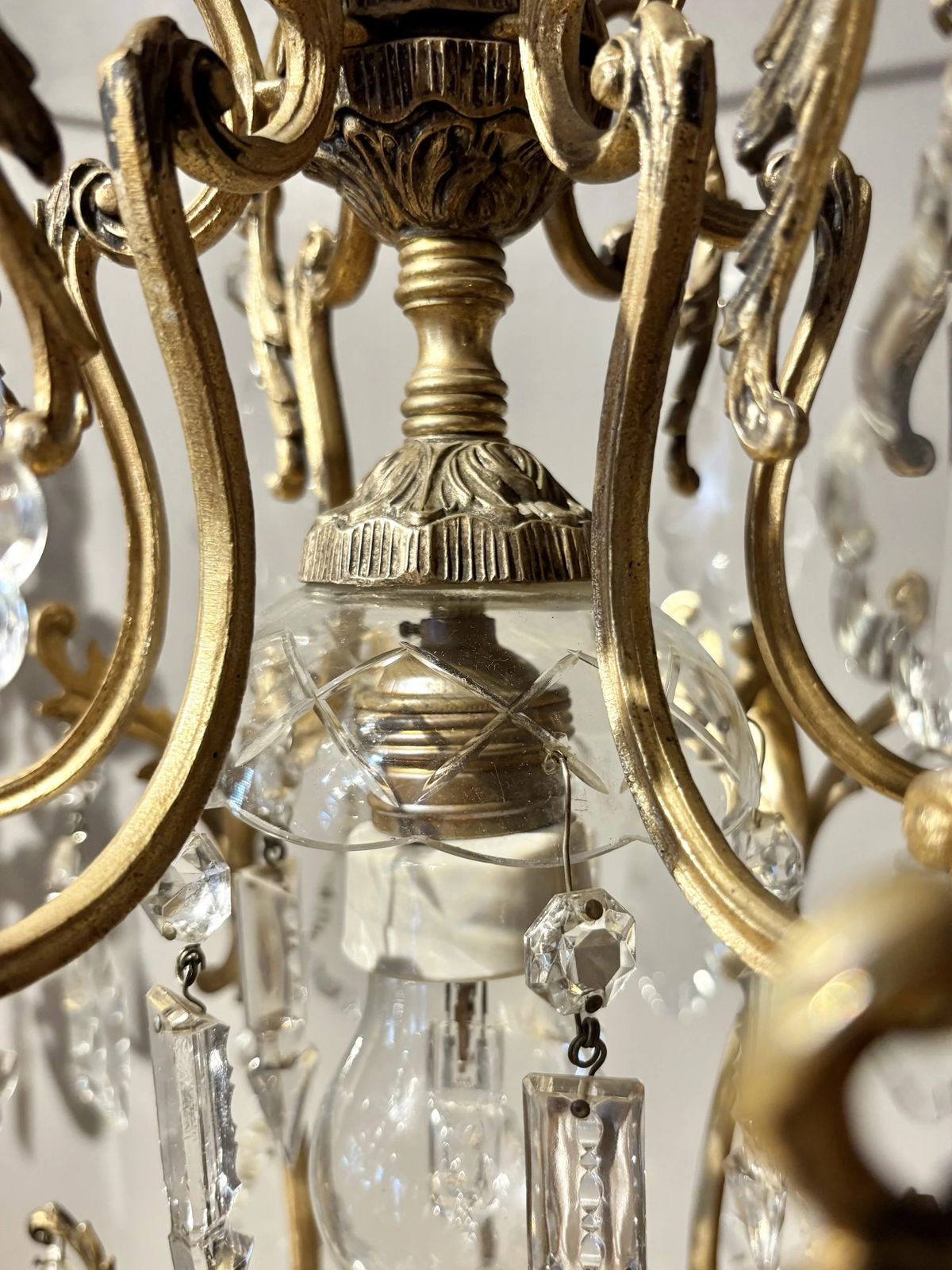 Italian Florentine "Birdcage" Crystal Chandelier photo vinterior
