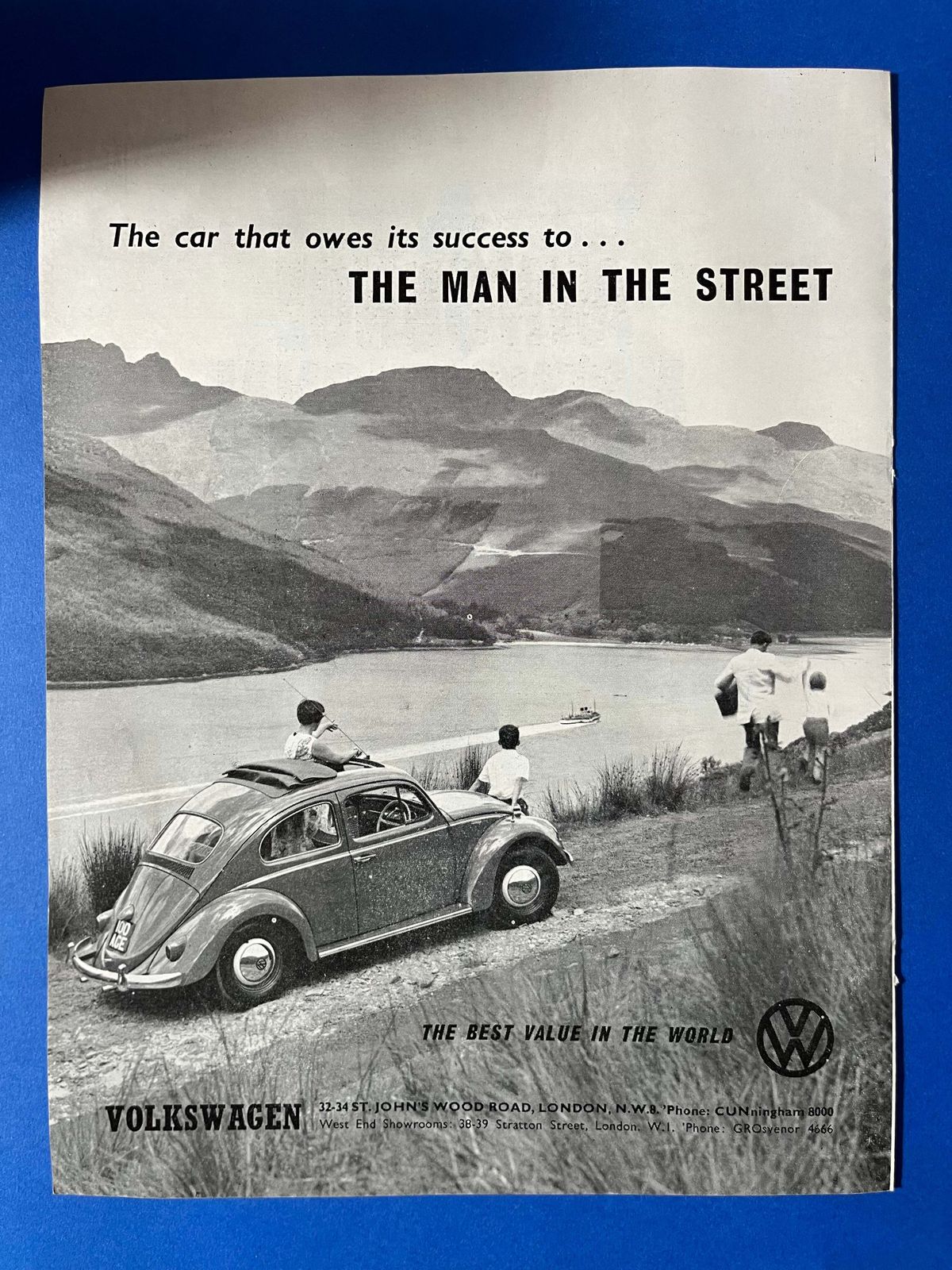 Vintage Vw Volkswagen Advertising Print   1960s photo furniture