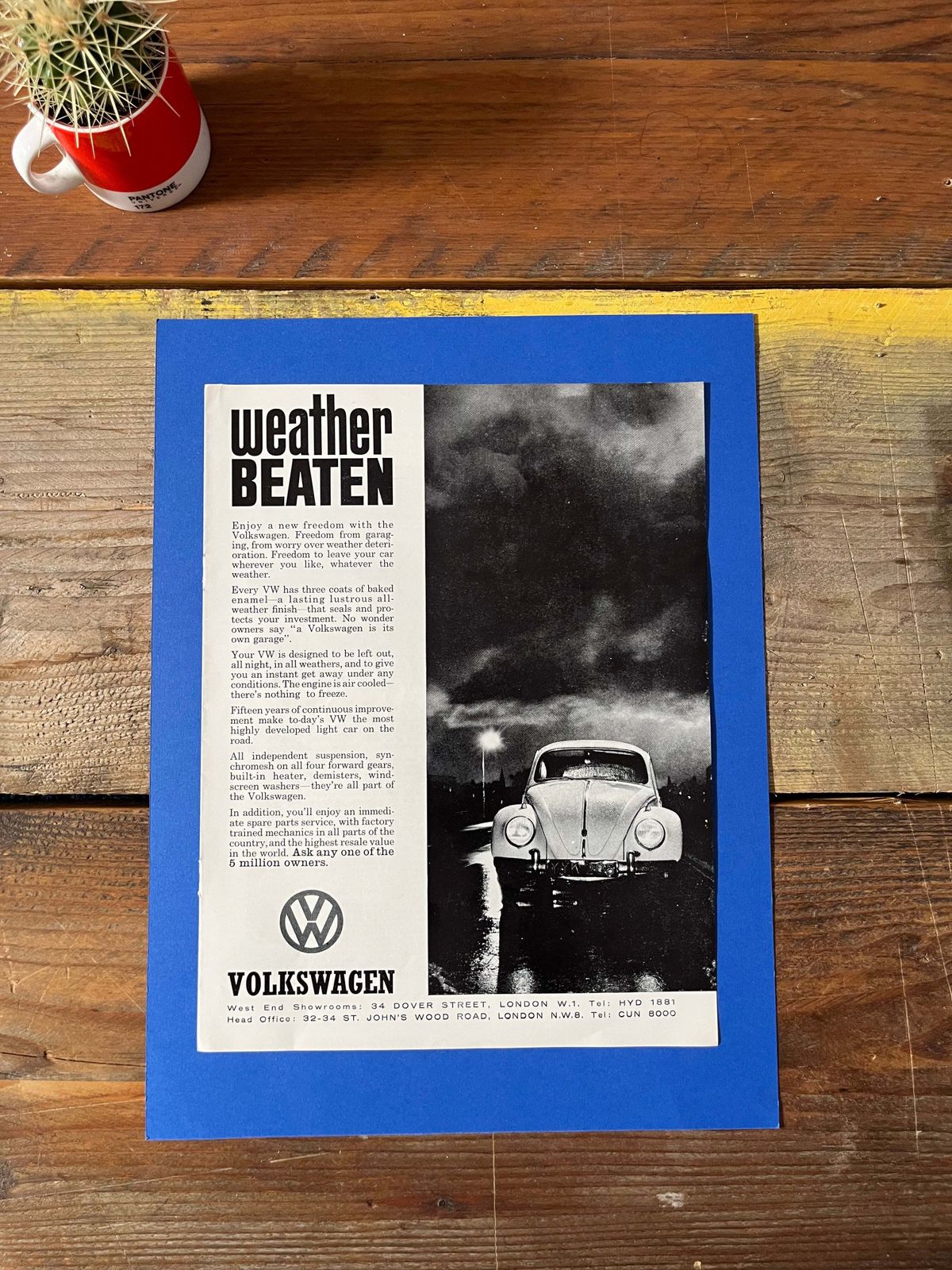 Vintage Vw Volkswagen Advertising Print   1960s