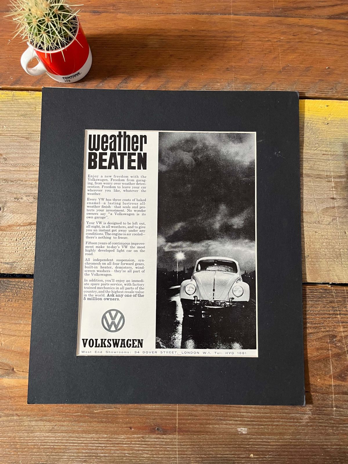 Vintage Vw Volkswagen Advertising Print   1960s photo furniture
