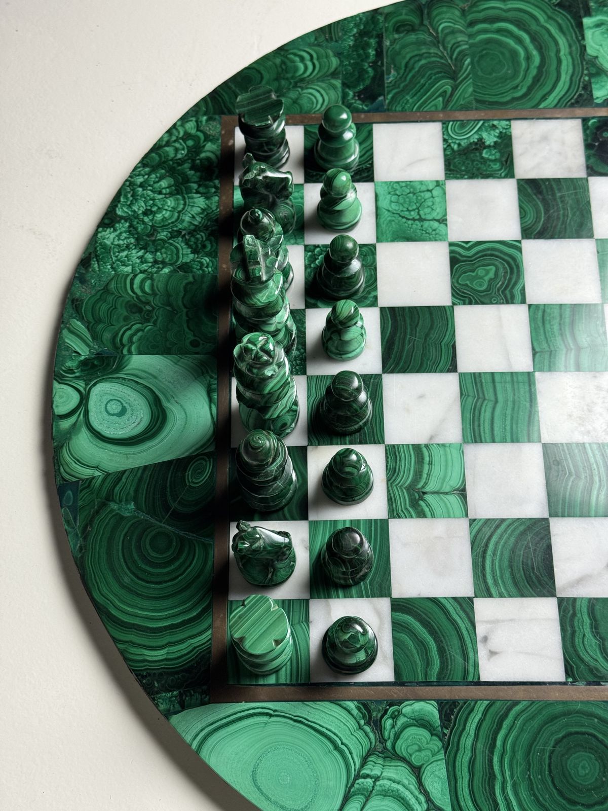 Malachite Chess Set 1960 Congo photo Home Decor
