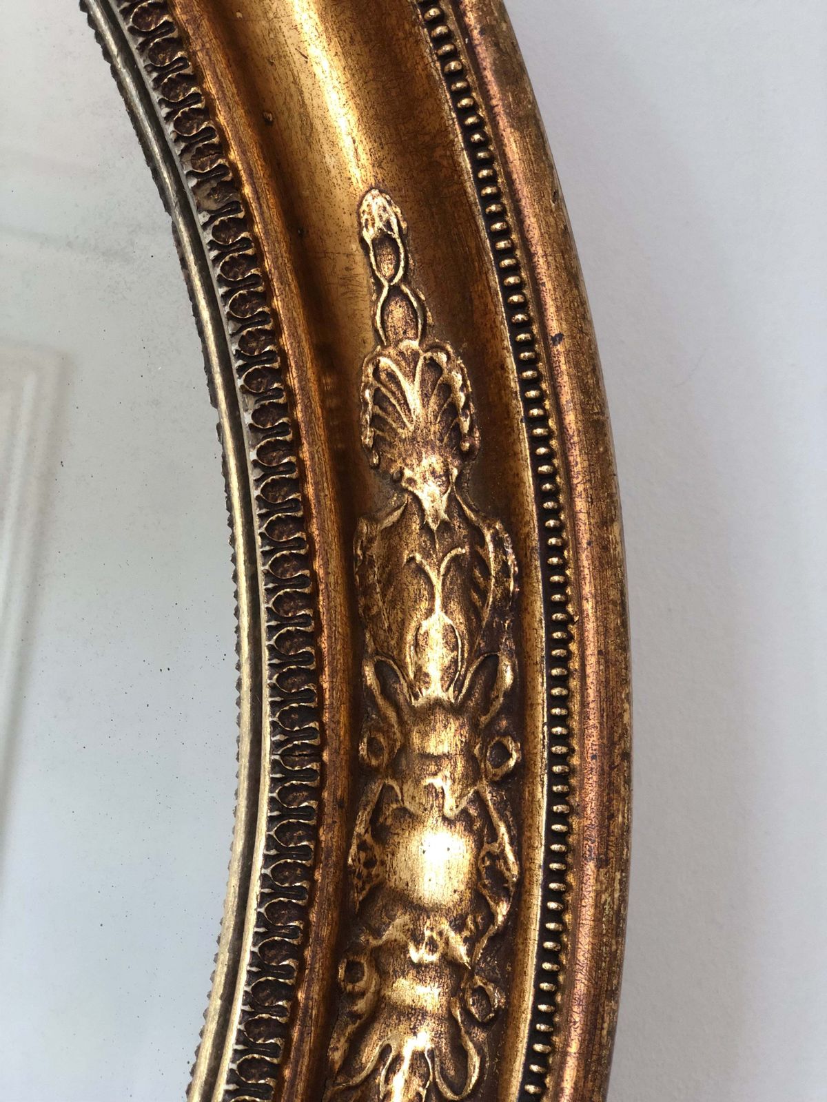 Antique Oval Giltwood Mirror France Late 19th Century photo for sale