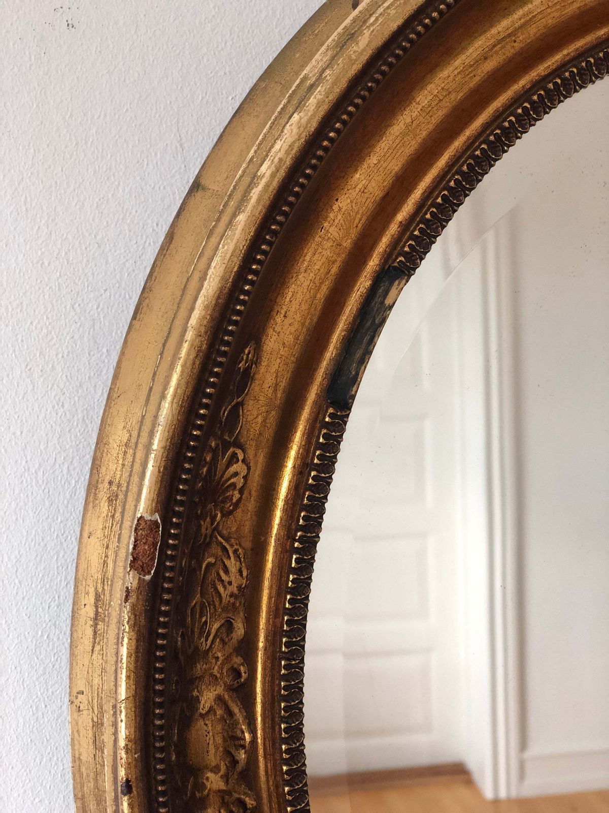 Antique Oval Giltwood Mirror France Late 19th Century photo Home Decor
