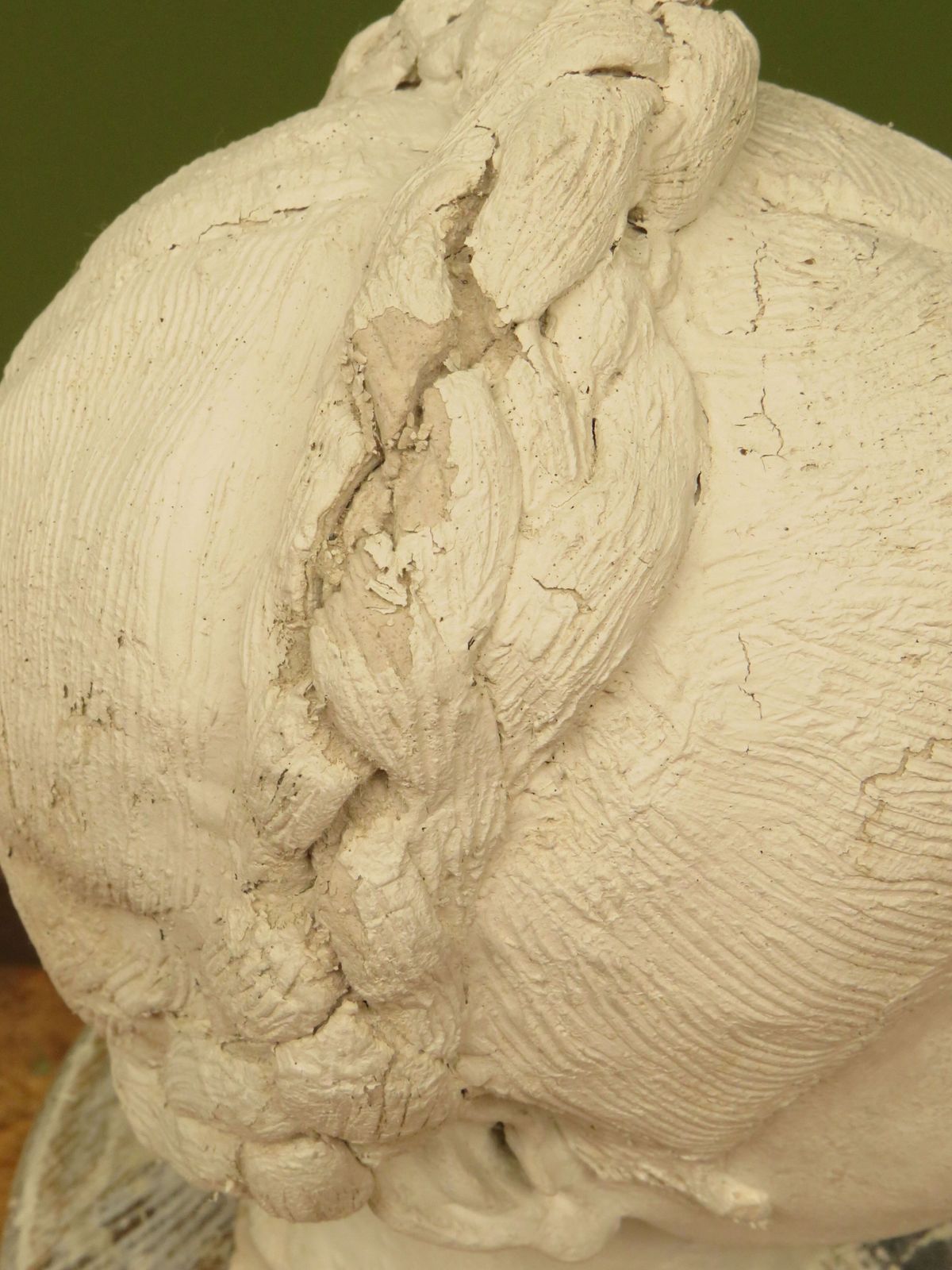 Vintage Cast Plaster Bust Statue Of A Ladies Head photo buy
