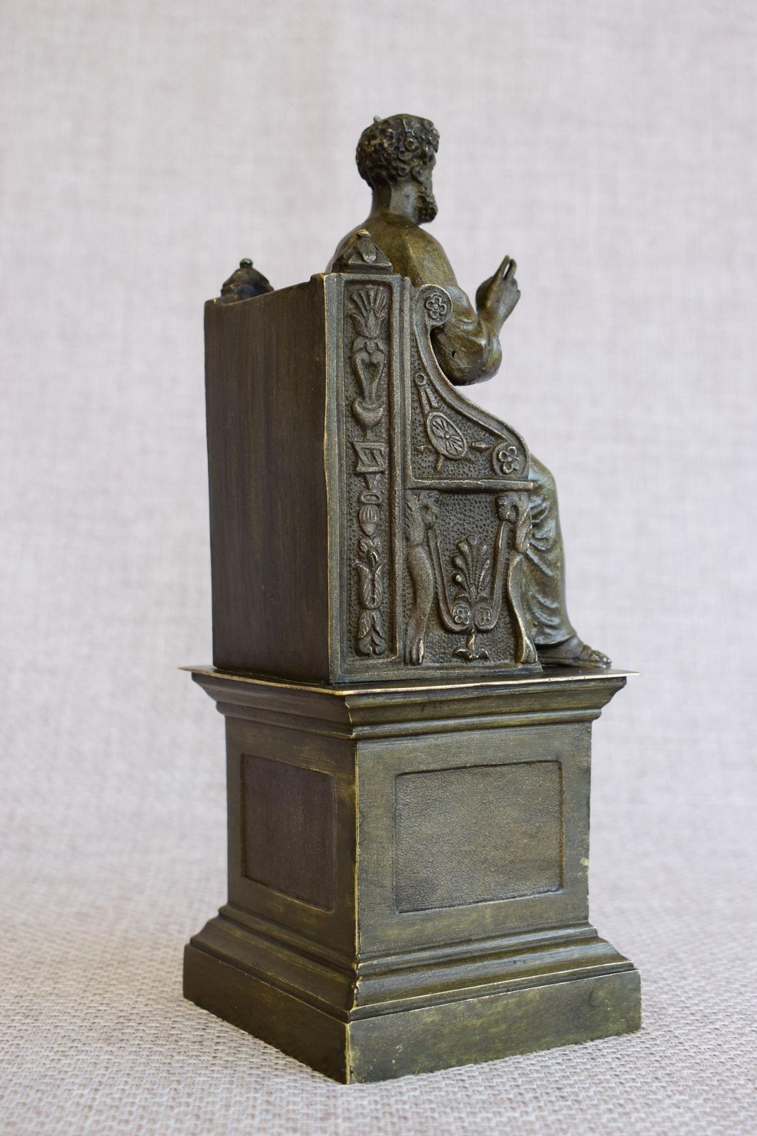 Saint Peter On The Throne Statue Bronze, Antique French St Petrus Figurine, Catholic Gift First Pope photo 406.0