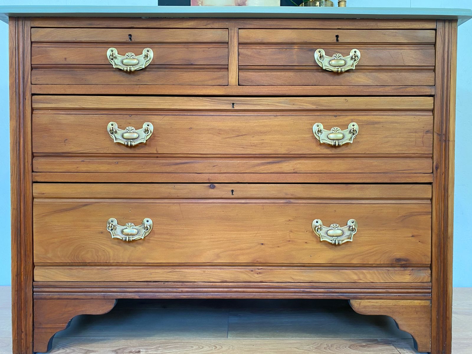 Chest Of Drawers, Satinwood Duck Egg Blue, 1950s Mid Century photo for sale