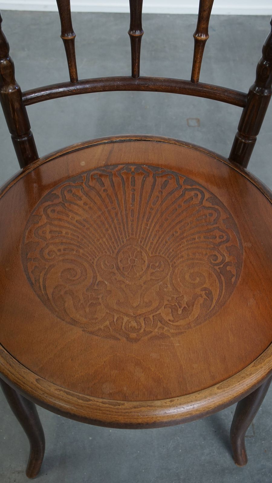 Beautiful Antique Wooden Design Chair By Mundus For Thonet With Armrests With Beautiful Carvings photo vinterior