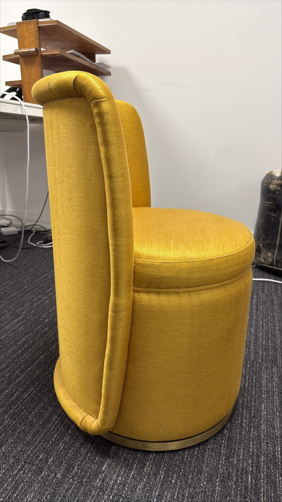 Casamanara Regine Side Chair Upholstered In Bright Yellow Ottoman photo for sale