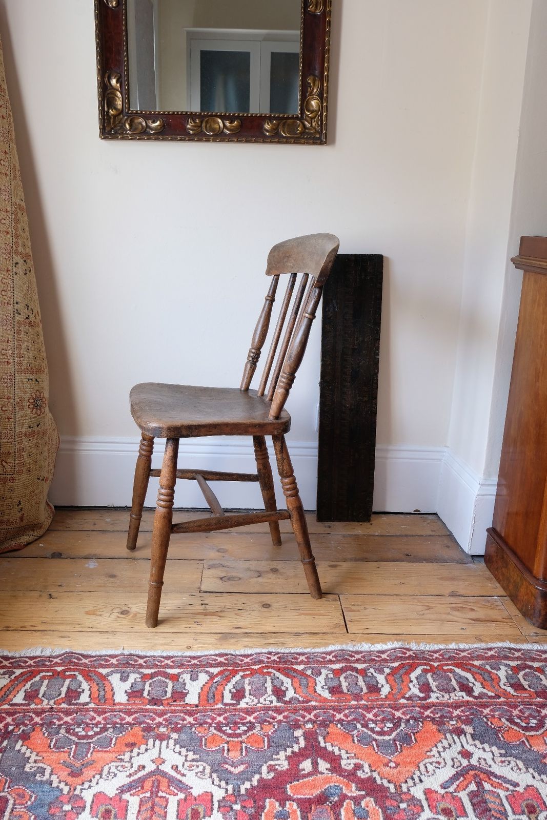 Painted Ash And Elm Windsor Spindle Back Chair Circa 1890s photo Furniture