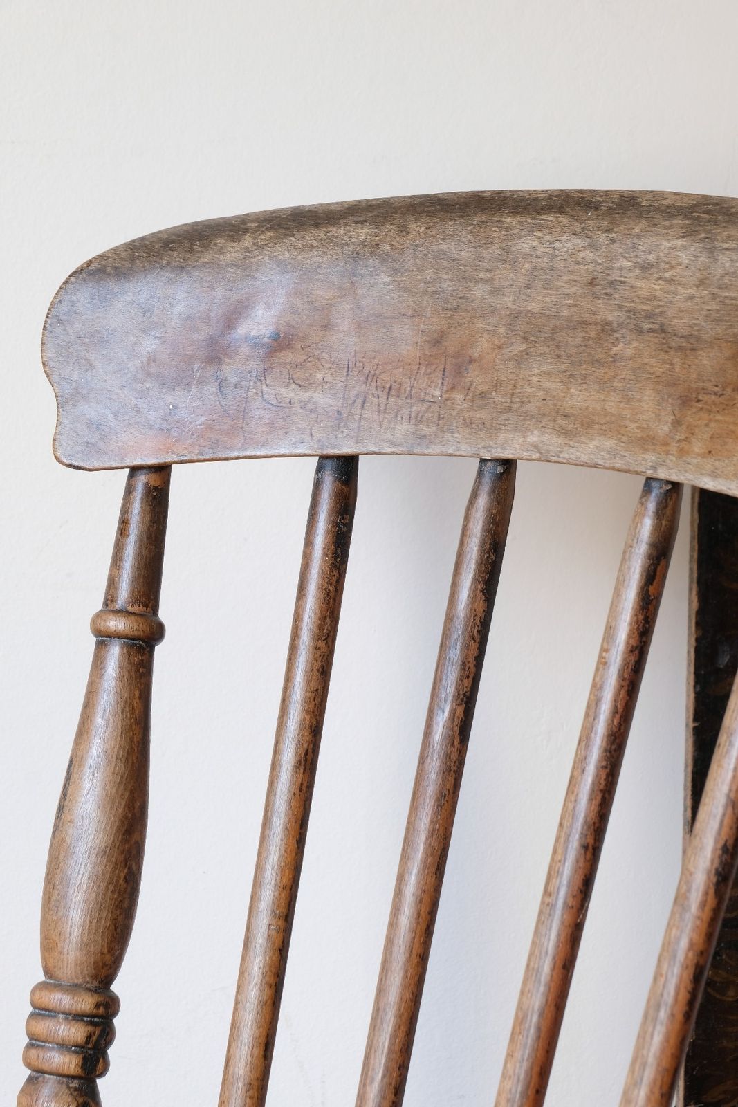 photo for sale Painted Ash And Elm Windsor Spindle Back Chair Circa 1890s