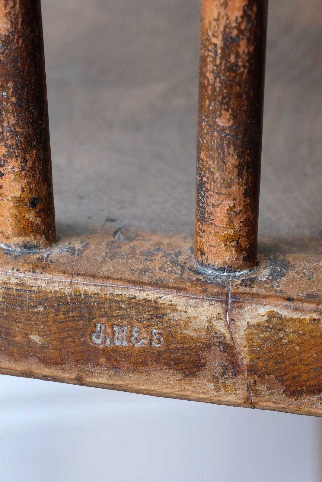 photo buy Painted Ash And Elm Windsor Spindle Back Chair Circa 1890s