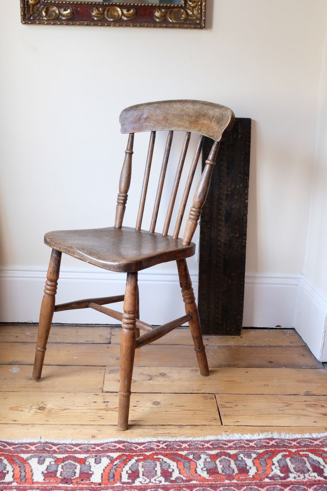 Painted Ash And Elm Windsor Spindle Back Chair Circa 1890s
