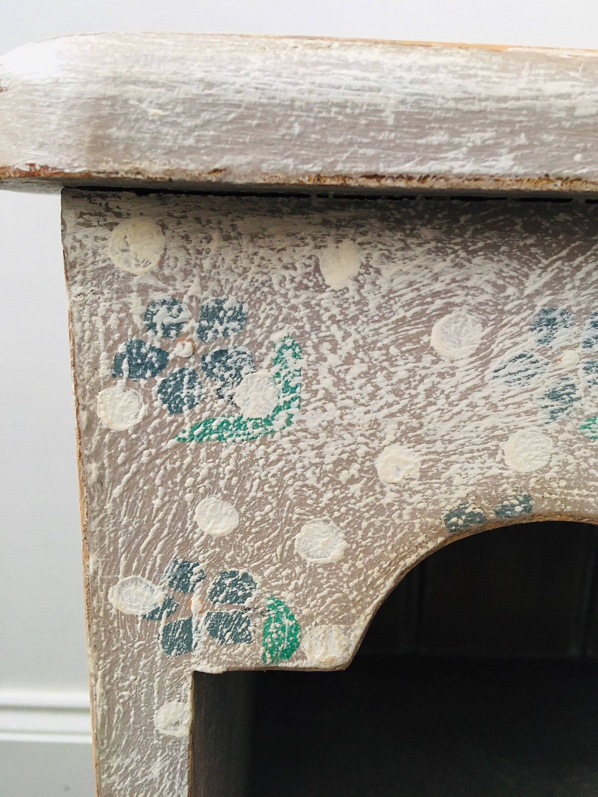 Sweet Hand Painted Provincial Style Bedside Table. Bathroom Cupboard. Folk Art Furniture Style. photo 180.0