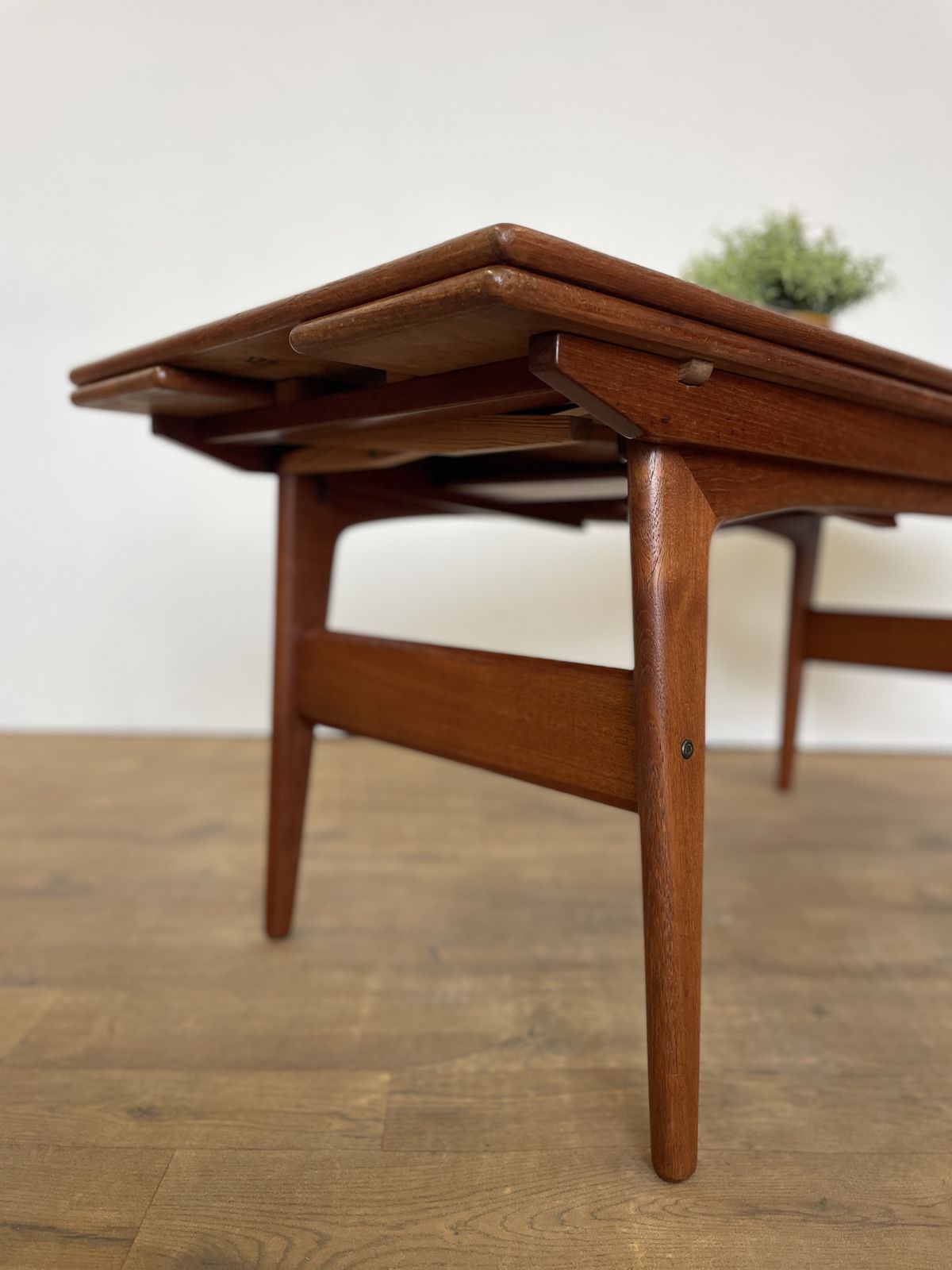 Mid Century Danish Trioh Teak Metamorphic Elevator Table – 1960s photo for sale