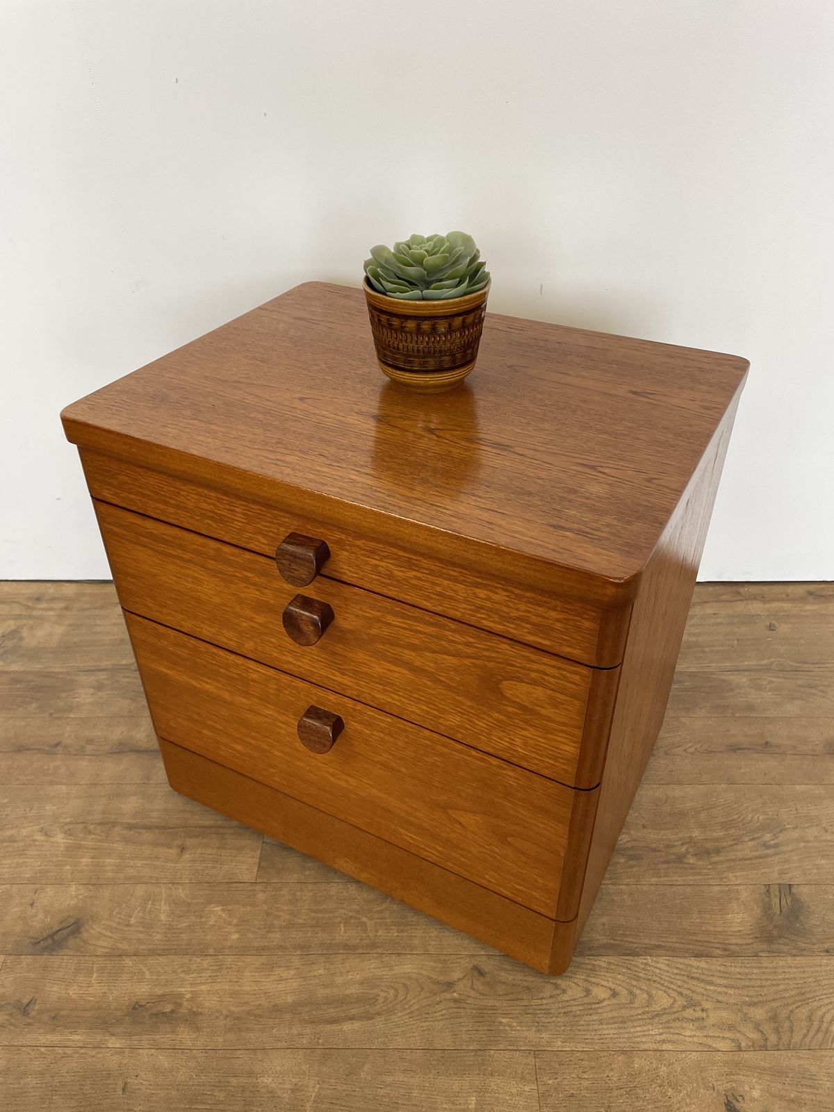 Mid Century Stag Bedside Cabinet In Teak Veneer, 1960s photo for sale