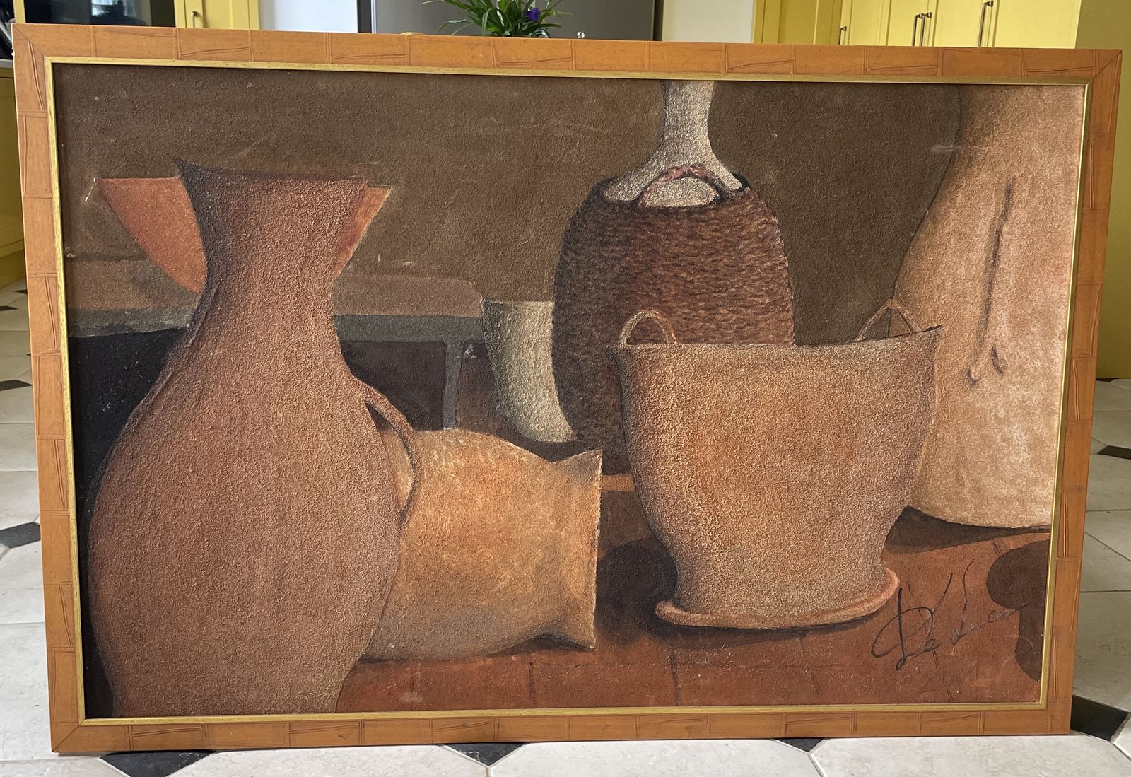 An Oversized Painting Of A Provincial Theme Signed