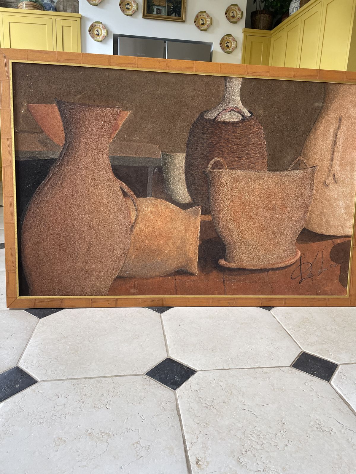 An Oversized Painting Of A Provincial Theme Signed photo for sale