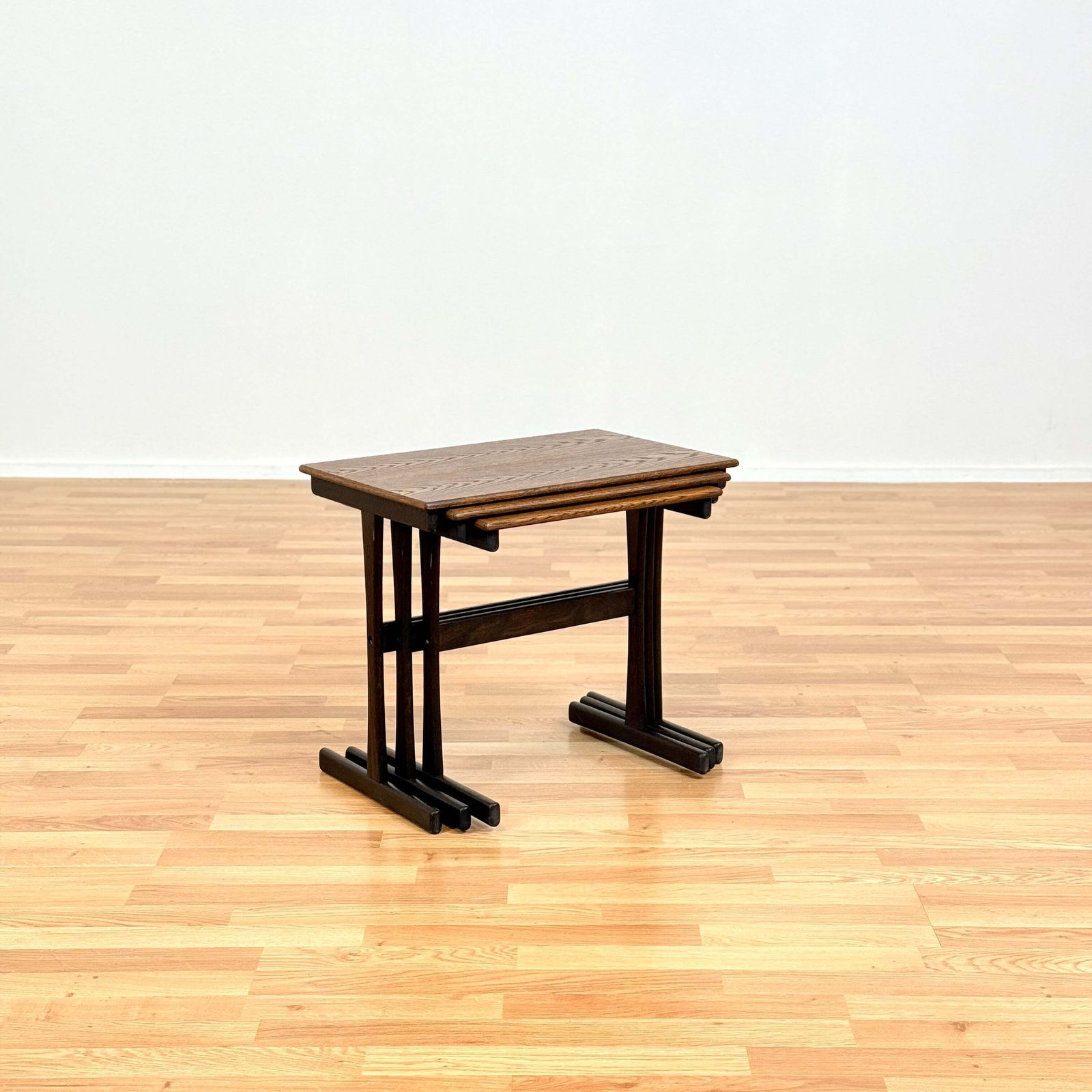 Danish Set Of Nest Of Tables In Stained Oak photo for sale