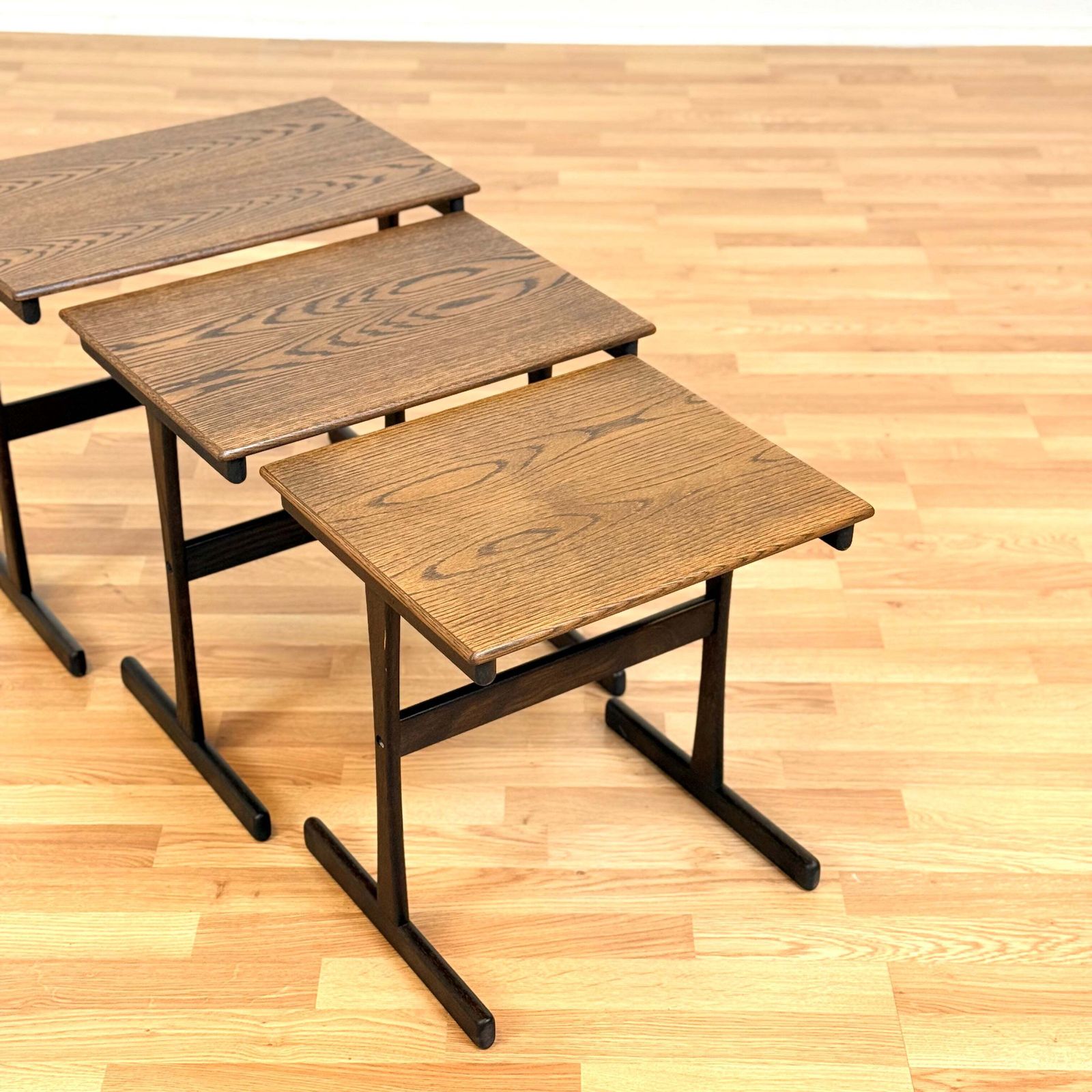 Danish Set Of Nest Of Tables In Stained Oak photo 520.0