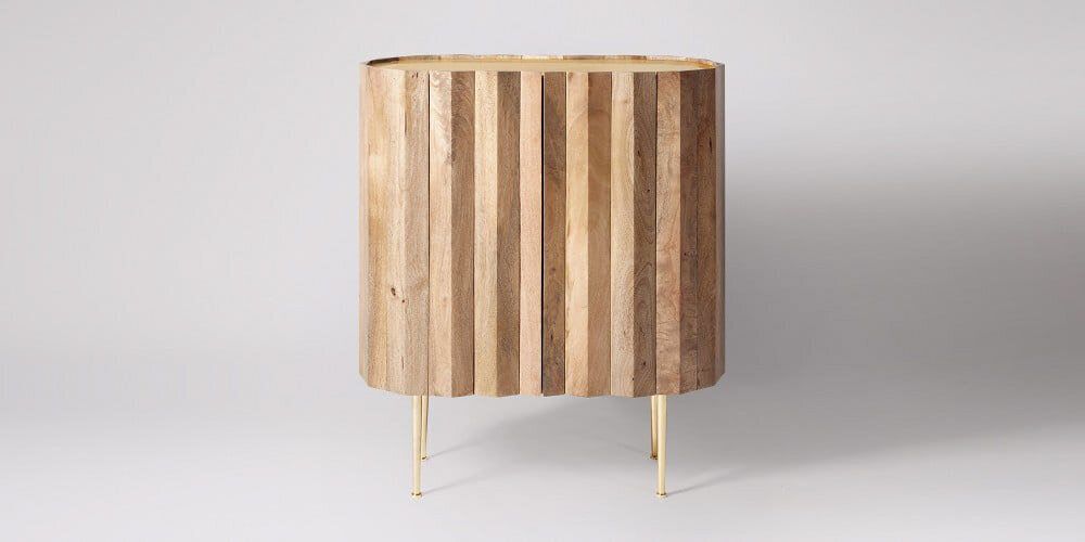 Swoon Kiln Cabinet In Light Mango Wood With Plated Brass photo 250.0