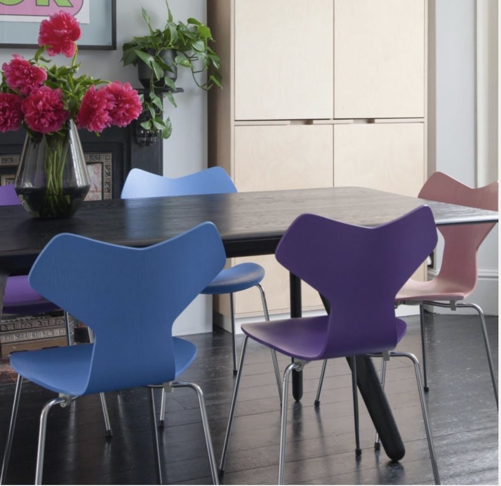 Set Of 6 Arne Jacobsen Grand Prix Chairs For Fritz Hansen photo for sale