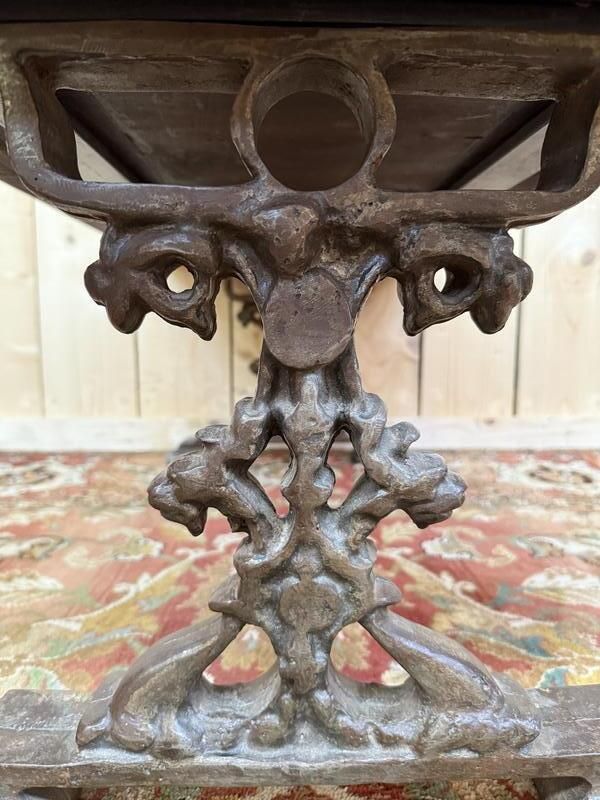 Table Basse Pieds Fonte Et Plateau Bois Parquet photo furniture