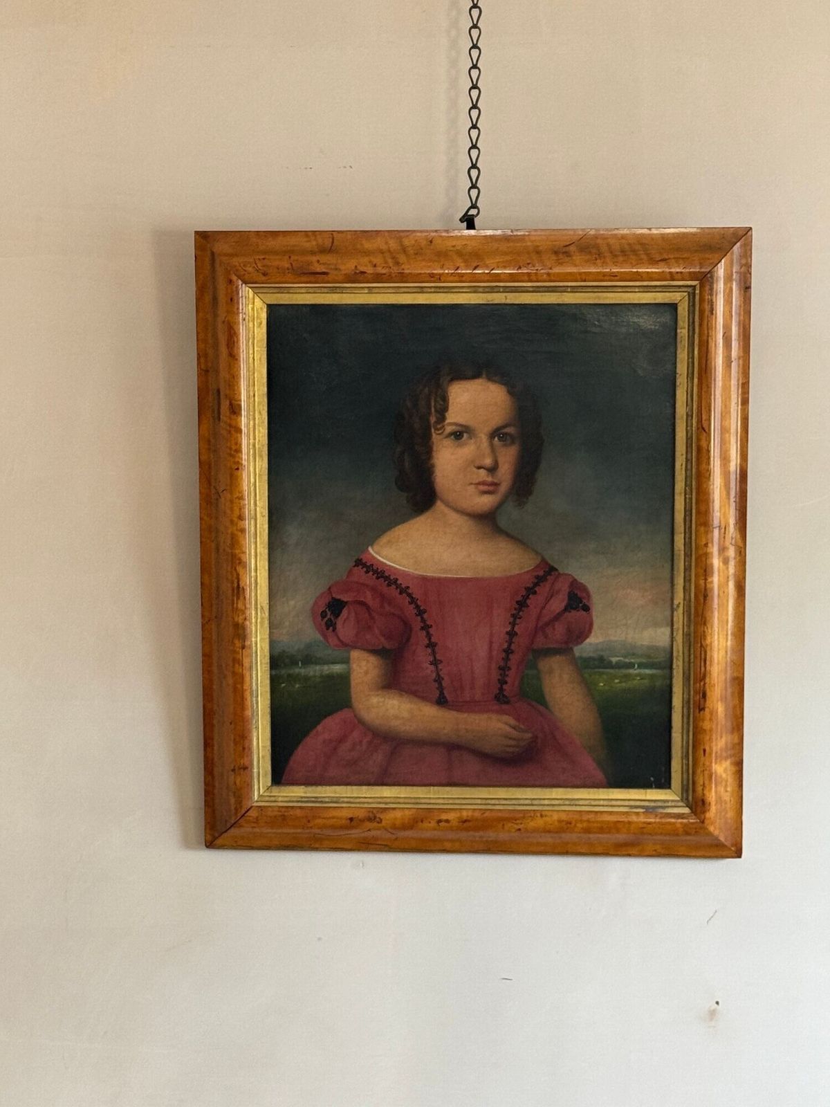 English Naive School Portrait, 1800s photo vinterior