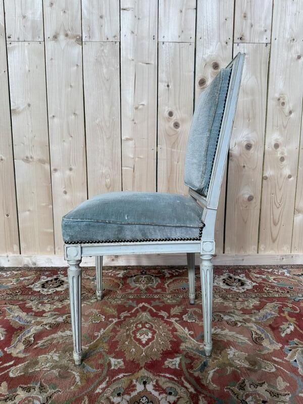 Suite De 6 Chaises De Style Louis XVI Rinck En Bois Réchampi photo vinterior