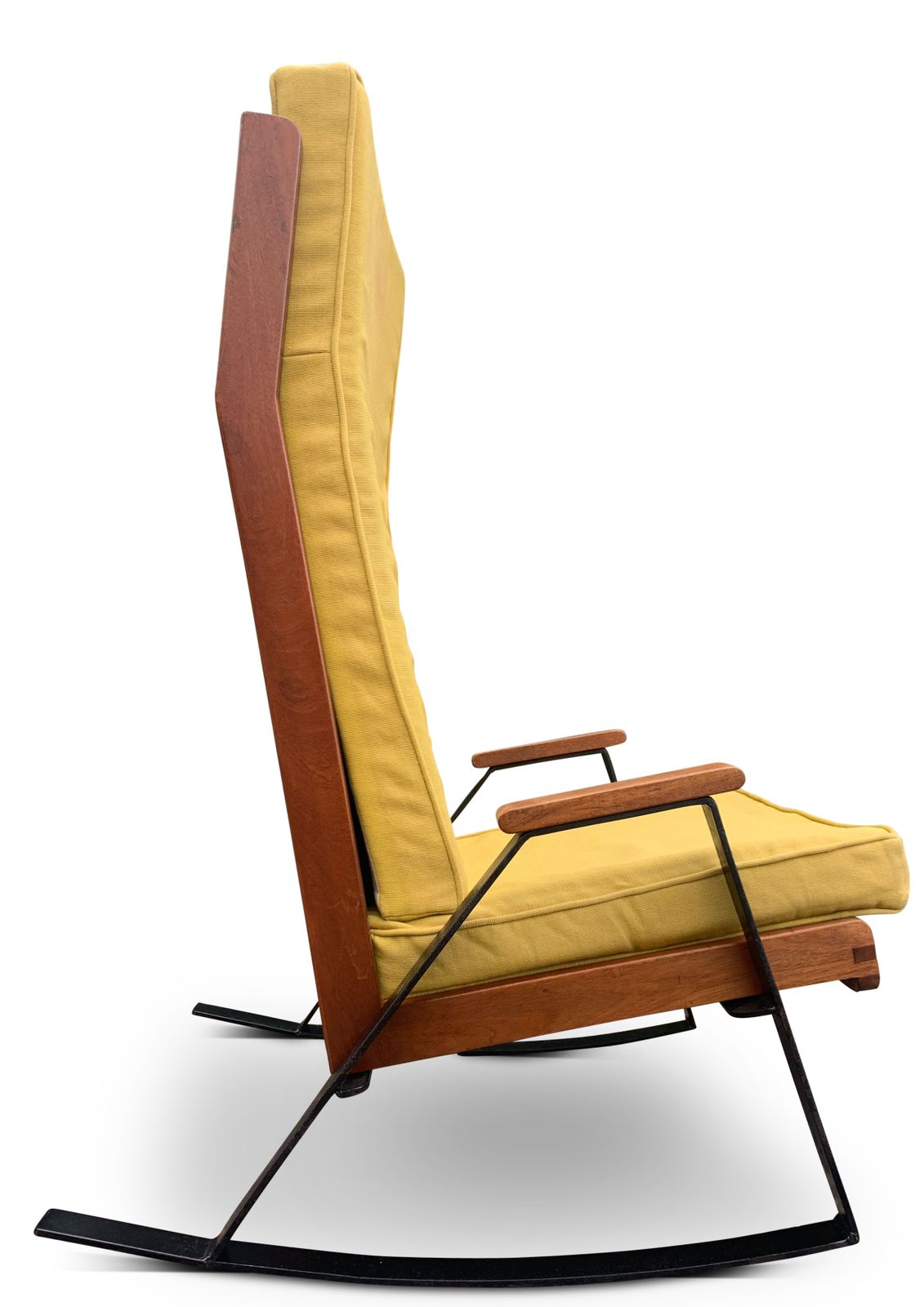 Furniture A Rare Pair Of Mid Century Teak & Ebonised Steel Shell Chairs With Upholstered Cushions In The Style Of The Designs Of Gerrit Rietveld & Joseph Andre photo