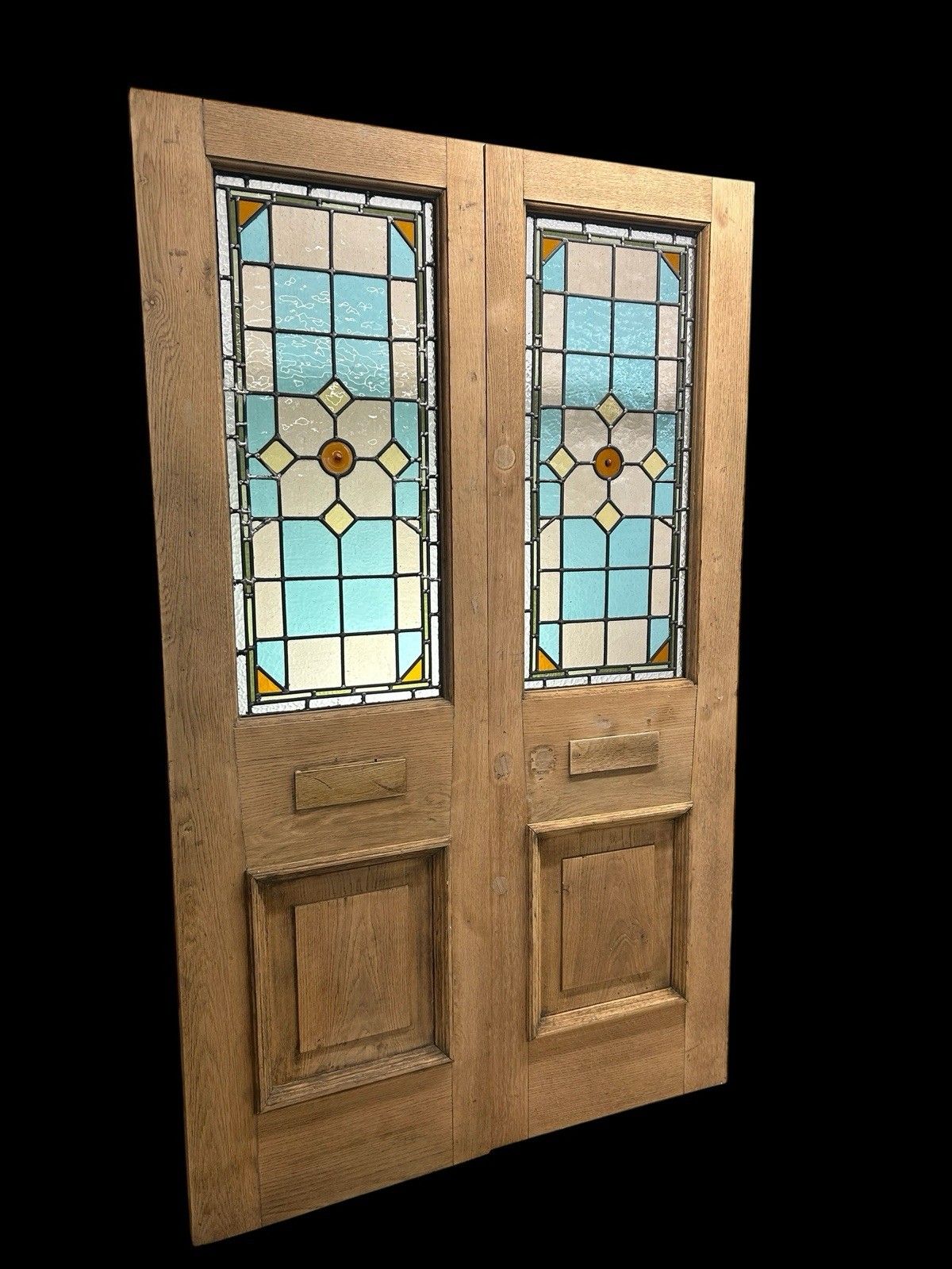 Victorian Stained Glass French Front Doors Reclaimed Period Old Antique Lead photo furniture