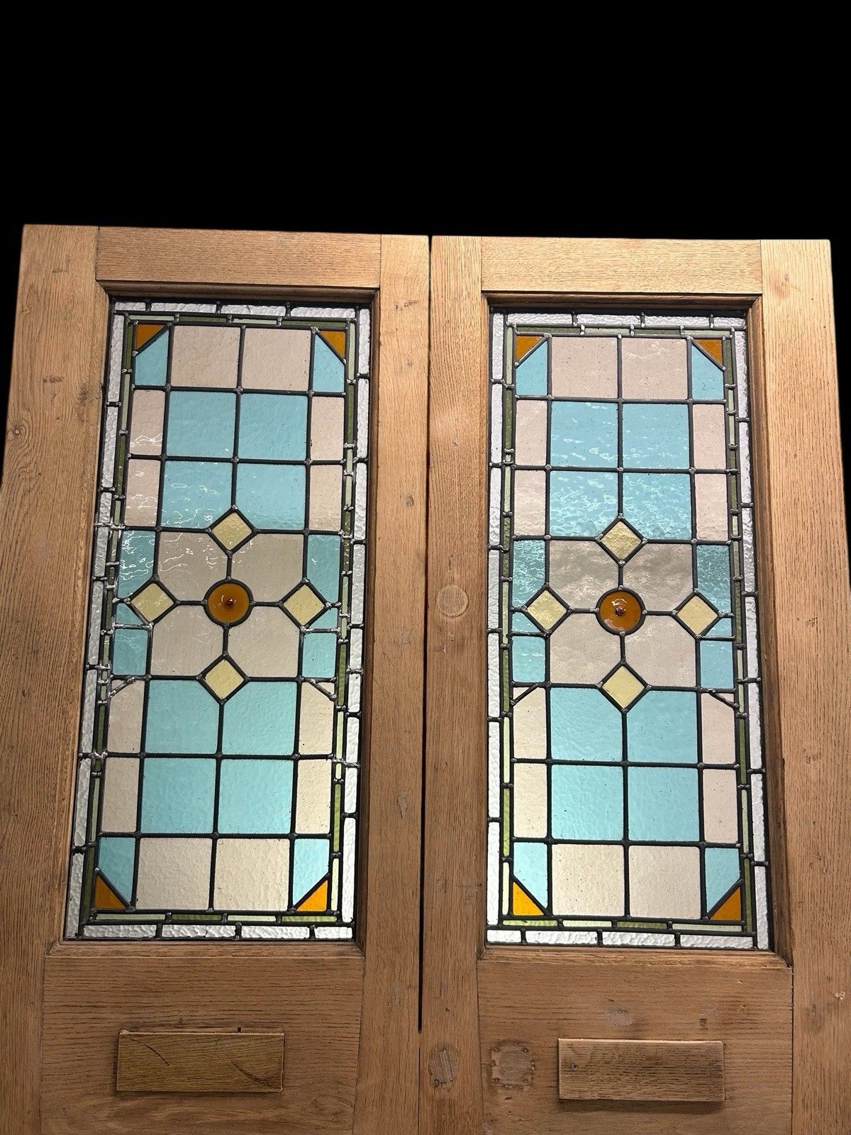 Victorian Stained Glass French Front Doors Reclaimed Period Old Antique Lead photo Home Fixtures