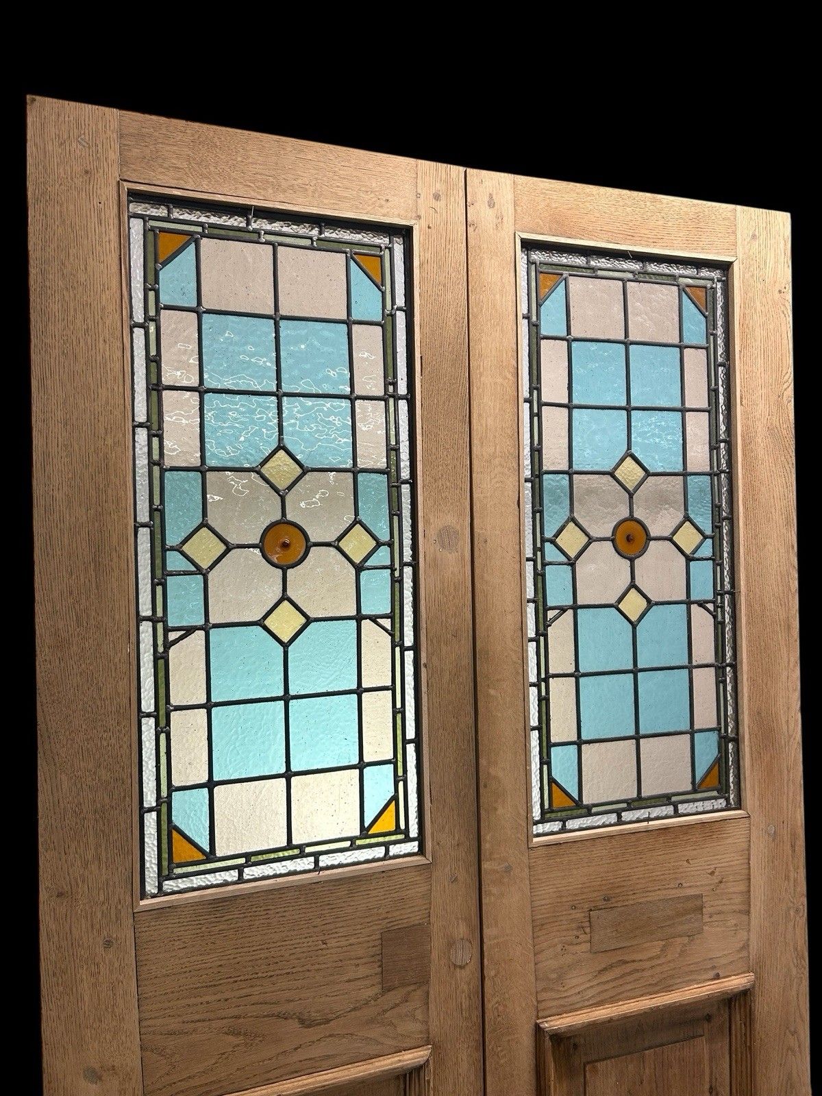 photo furniture Victorian Stained Glass French Front Doors Reclaimed Period Old Antique Lead