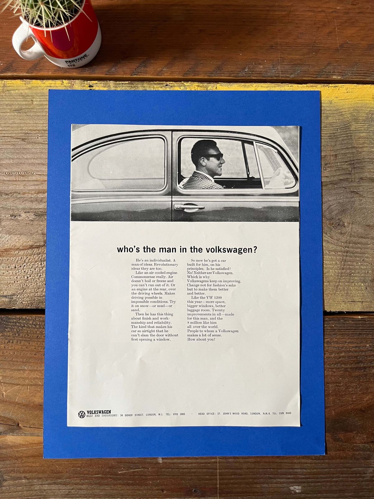 Vintage Vw Volkswagen Advertising Print “Who’s The Man In The Volkswagen?”  1960s