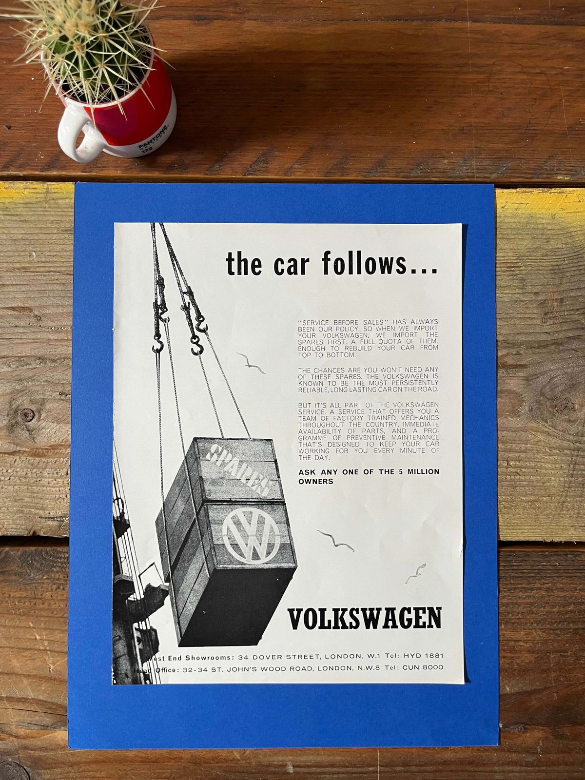 Vintage Vw Volkswagen Beetle Advertising Print   1960s photo furniture