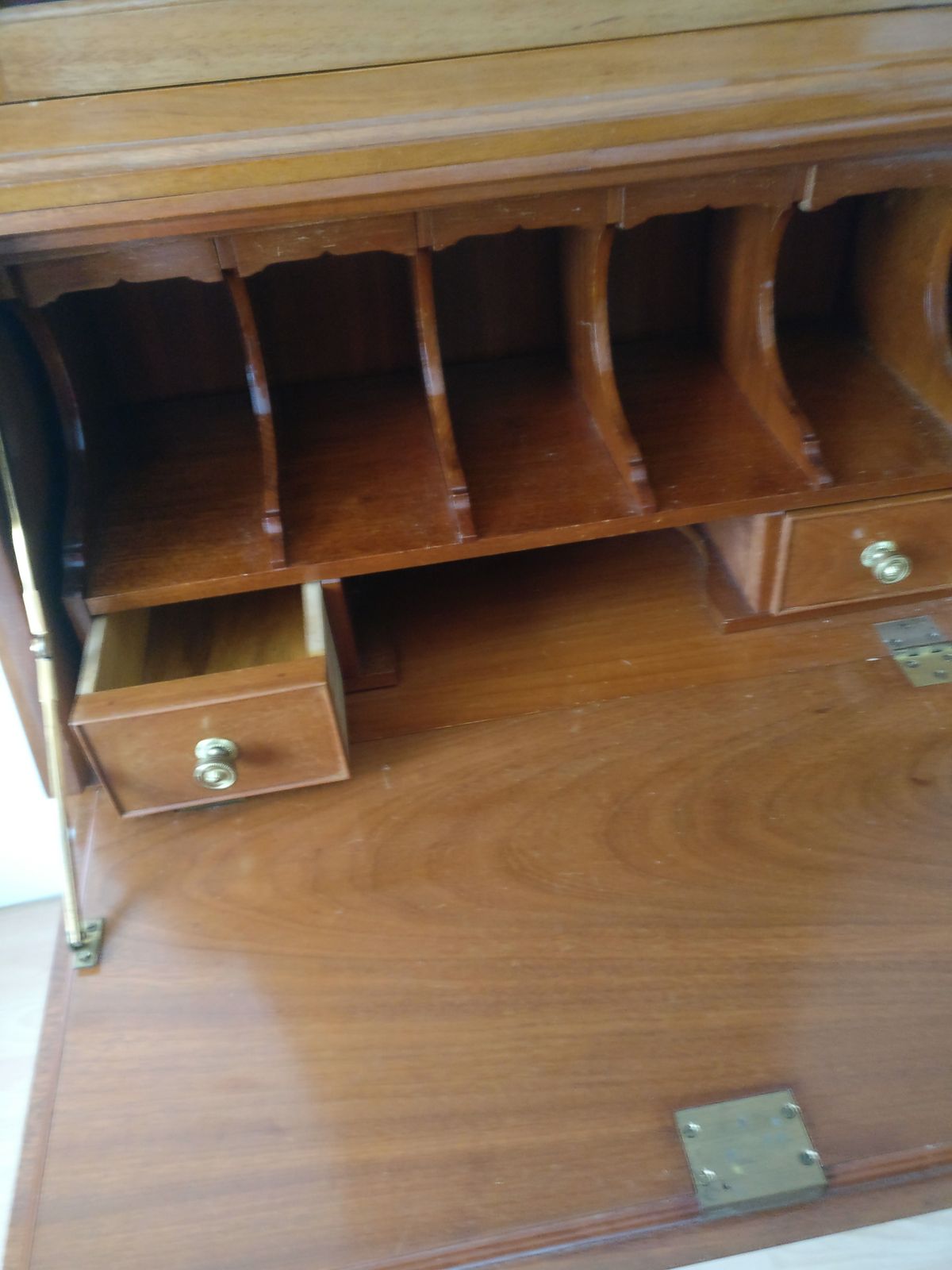 Honduras Mahogany Display Cabinet/Bureau, Hand Made. photo for sale