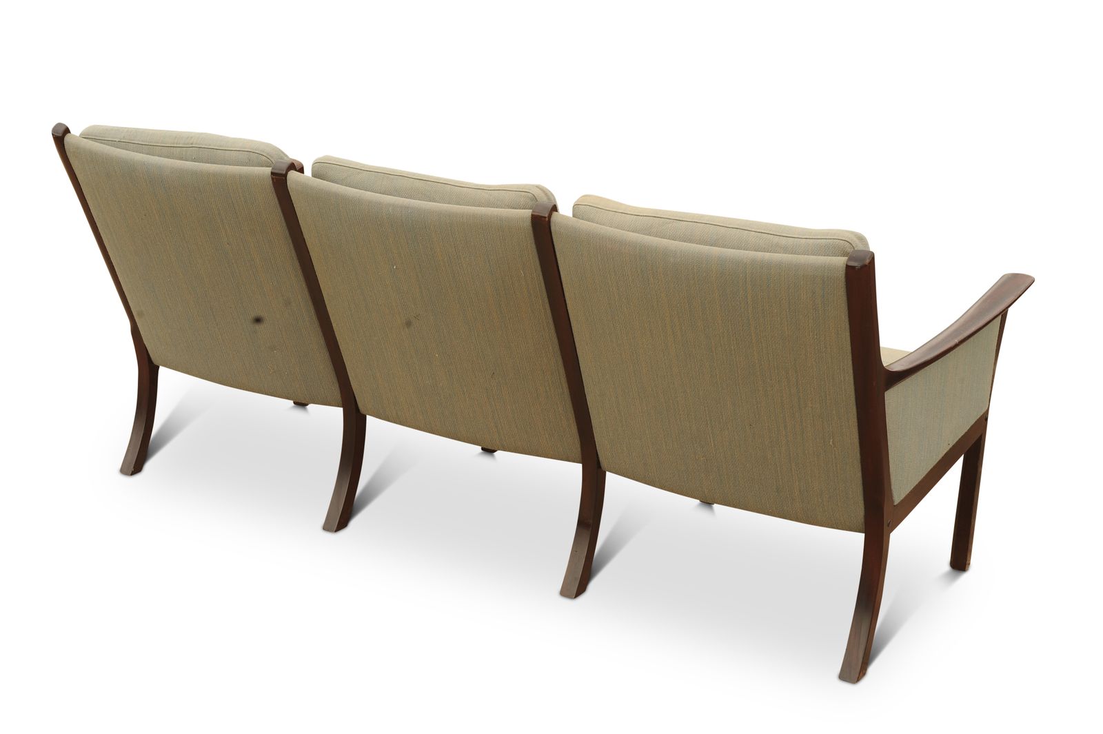 4500.0 Ole Wanscher Mid Century Three Seat Mahogany Frame Sofa In Original Upholstery By Poul Jeppesens, Made In Denmark photo